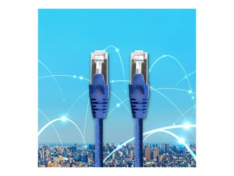 Qoltec - Kabel krosowy - RJ-45 (M) do RJ-45 (M) - 5 m - FTP - CAT 6 - bez wystających elementów - niebieski