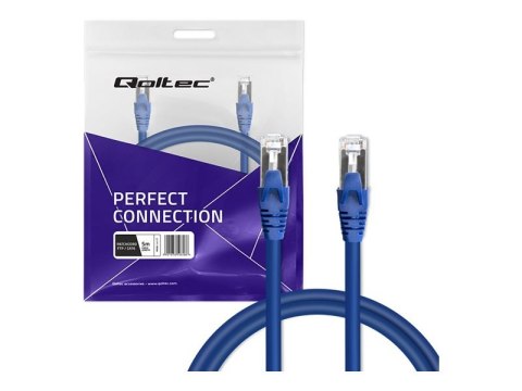 Qoltec - Kabel krosowy - RJ-45 (M) do RJ-45 (M) - 5 m - FTP - CAT 6 - bez wystających elementów - niebieski