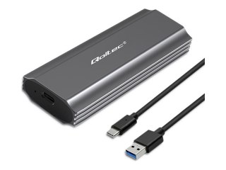 Qoltec NV2271 - Obudowa pamięci - SSD, SATA, 2 TB - M.2 - M.2 NVMe Card / PCIe (NVMe) - USB-C 3.1 (Gen 2) - szary