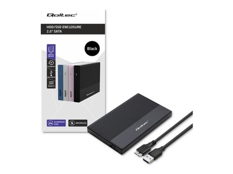 Qoltec - Obudowa pamięci - 2.5" - SATA 6Gb/s - USB 3.0 - czarny