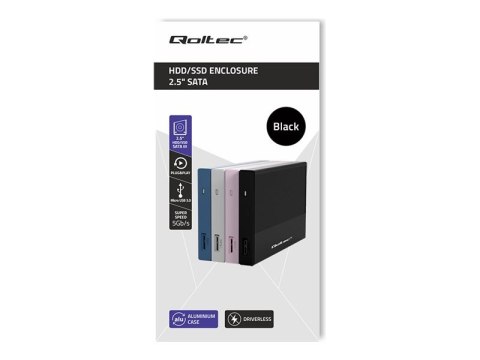 Qoltec - Obudowa pamięci - 2.5" - SATA 6Gb/s - USB 3.0 - czarny