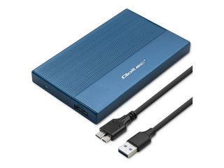 Qoltec - Obudowa pamięci - 2.5" - SATA 6Gb/s - USB 3.0 - niebieski