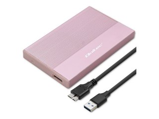 Qoltec - Obudowa pamięci - 2.5" - SATA 6Gb/s - USB 3.0 - różowy