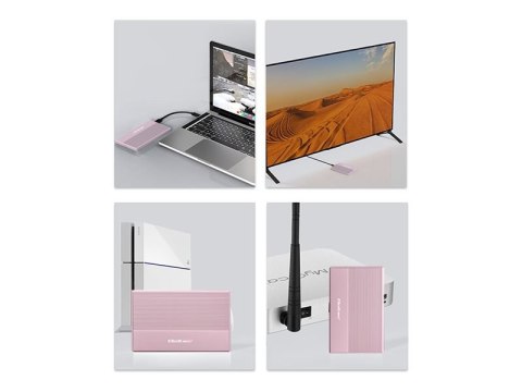 Qoltec - Obudowa pamięci - 2.5" - SATA 6Gb/s - USB 3.0 - różowy
