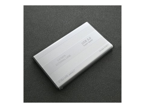 Qoltec - Obudowa pamięci - 2.5" - SATA 6Gb/s - USB 3.0 - srebrny