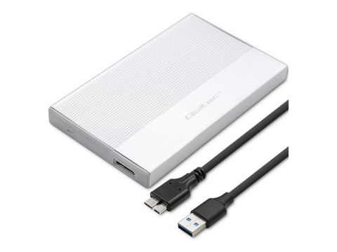 Qoltec - Obudowa pamięci - 2.5" - SATA 6Gb/s - USB 3.0 - srebrny
