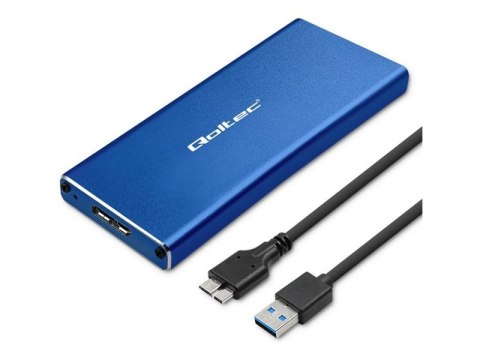 Qoltec - Obudowa pamięci - NGFF - M.2 - SATA 6Gb/s - USB 3.0 - niebieski