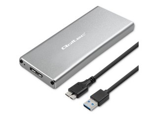 Qoltec - Obudowa pamięci - NGFF - M.2 - SATA 6Gb/s - USB 3.0 - srebrny