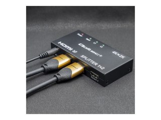 Qoltec - Rozdzielacz wideo/audio - aktywna, wysoka stabilność - 2 x HDMI - stacjonarny - DC