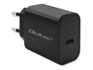 Qoltec - Zasilacz - super szybki, 5-12 V, 1,67 A - 20 wat - 3 A - PD (USB-C) - czarny