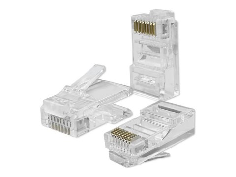 Qoltec - Złącze sieciowe - RJ-45 (M) - UTP - CAT 5e - przezroczysty (pakiet 100)