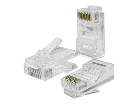 Qoltec - Złącze sieciowe - RJ-45 (M) - UTP - CAT 6 - srebrny (pakiet 100)