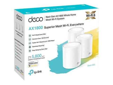 TP-Link Deco X20 - System Wi-Fi - (3 routery) 1GbE - Wi-Fi 6 - Dwuzakresowy