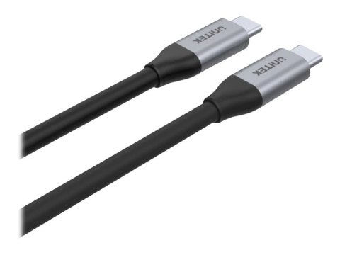 Unitek C14091ABK - Kabel USB - USB-C (M) do USB-C (M) - 20 V - 2 m - Power Delivery USB (5 A, 100 W), obsługa 4K 60 Hz - czarny
