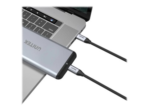 Unitek C14091ABK - Kabel USB - USB-C (M) do USB-C (M) - 20 V - 2 m - Power Delivery USB (5 A, 100 W), obsługa 4K 60 Hz - czarny