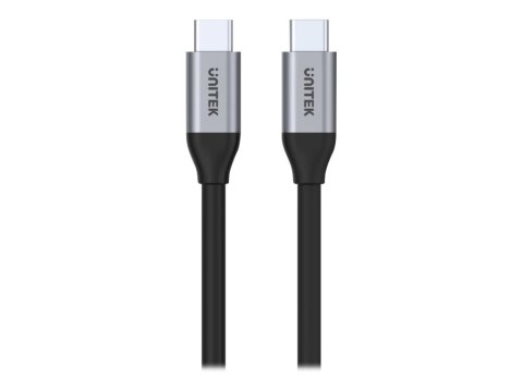 Unitek C14091ABK - Kabel USB - USB-C (M) do USB-C (M) - 20 V - 2 m - Power Delivery USB (5 A, 100 W), obsługa 4K 60 Hz - czarny