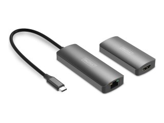 DIGITUS - Nadajnik i odbiornik - wzmacniacz wideo/audio/USB - HDMI, USB-C - do 30 m