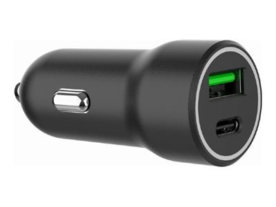 Gembird - Zasilacz samochodowy - 20 wat - 4 A - PD, QC 3.0 - 2 złącza wychodzące (USB, USB-C) - czarny