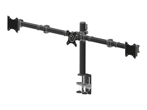 Iiyama DS1003C-B1 - Stojak - ramię regulowane - dla 3 monitory - czarny - rozmiar ekranu: 10"-27" - podstawa stołowa