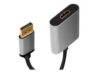 LogiLink - Adapter wideo - DisplayPort 20-pin męski do HDMI żeński - 15 cm - potrójnie ekranowany - czarny - obsługa 4K 60 Hz
