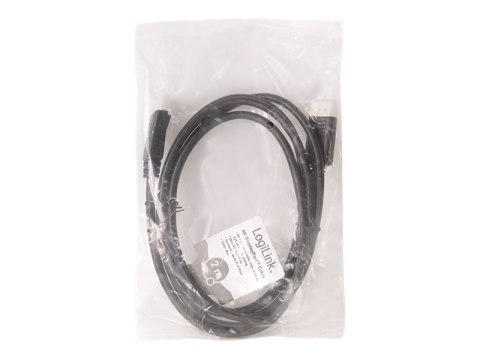 LogiLink - Kabel portu wyświetlacza - DisplayPort 20-pin (M) z zatrzaskiem do DisplayPort 20-pin (M) z zatrzaskiem - DisplayPort