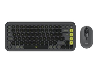 Logitech POP Icon Combo - Zestaw klawiatura i mysz - bezprzewodowa - Bluetooth LE - QWERTY - Międzynarodowy USA - grafitowy, zie