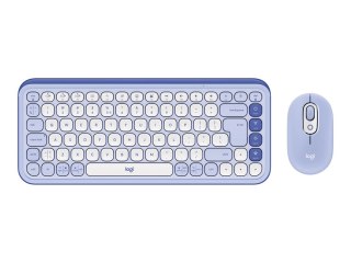 Logitech POP Icon Combo - Zestaw klawiatura i mysz - bezprzewodowa - Bluetooth LE - QWERTY - Międzynarodowy USA - wrzosowy, niet