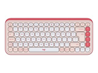 Logitech POP Icon Keys - Klawiatura - bezprzewodowa - Bluetooth LE - QWERTY - Międzynarodowy USA - różowy, nietypowa biel