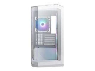 MSI MAG PANO M100R PZ - Wieża microATX - panel boczny z oknem (szkło hartowane) - brak zasilacza (ATX) - biały - USB/dźwięk