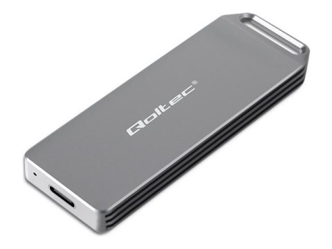 Qoltec - Obudowa pamięci - M.2 - M.2 NVMe Card / PCIe (NVMe) - USB-C 3.1 (Gen 2) - srebrny