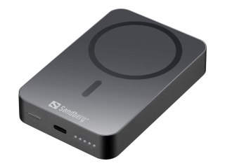 Sandberg 1000 ALU - Bezprzewodowy powerbank - Li - 10000 mAh - 38.5 Wh - 20 wat - 3 A (USB-C)