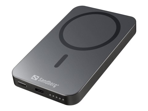 Sandberg 5000 ALU - Bezprzewodowy powerbank - Li - 5000 mAh - 19.25 Wh - 20 wat - 3 A (USB-C)