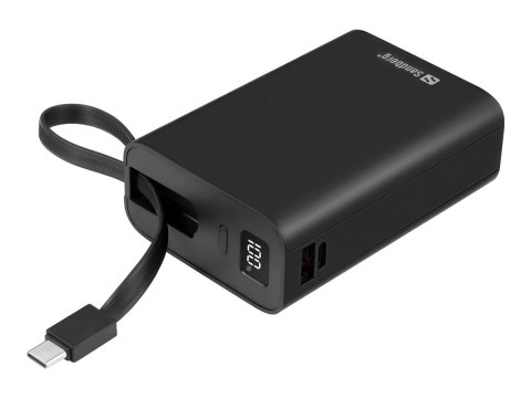 Sandberg Powerbank 20000 PD20W Connect - Powerbank - 20000 mAh - 77 Wh - 20 wat - 3 A - QC 3.0 - 2 złącza wychodzące (USB, USB-C
