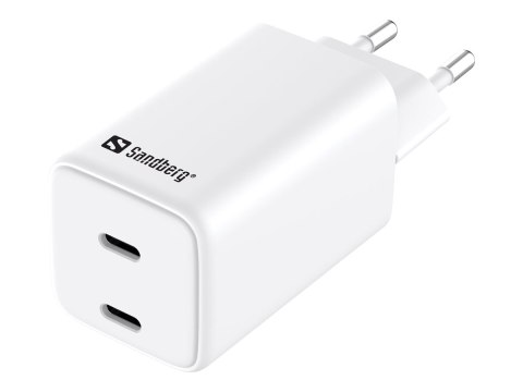 Sandberg - Zasilacz - 65 wat - 3.25 A - 2 złącza wychodzące (USB-C) - Europa