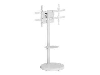 TECHly - Wózek - dla panel płaski / sprzęt AV - z półką - stal, plastik - matowa biel - rozmiar ekranu: 37"-86"
