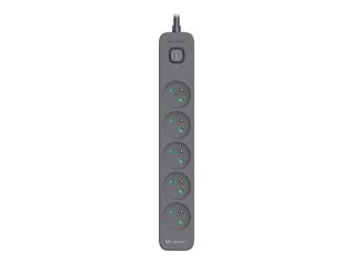Tracer PowerLine + - Linka zasilania - 250 V - 3680 wat - złącza wyjściowe: 5 (Typ E) - 3 m przewód - grafitowy