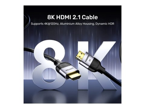 Unitek - Kabel HDMI - HDMI męski do HDMI męski - 1 m - czarny, kosmiczna szarość - obsługa 8K 60 Hz