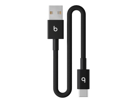Beats - Kabel USB - USB (M) do USB-C (M) - USB 2.0 - 20 cm - splątany, USB Fast Charge (15W), wzmocniona konstrukcja - czarny bo