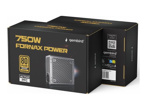 Gembird CCC-PSUBRONZE-750W-10 - Zasilacz (wewnętrzny) - ATX - 80 PLUS Bronze - AC 100-240 V - 750 wat - aktywna korekcja typu Po