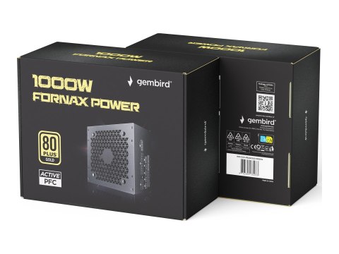 Gembird CCC-PSUGOLD-1000W - Zasilacz (wewnętrzny) - ATX - 80 PLUS Gold - AC 100-240 V - 1000 wat - aktywna korekcja typu Power F