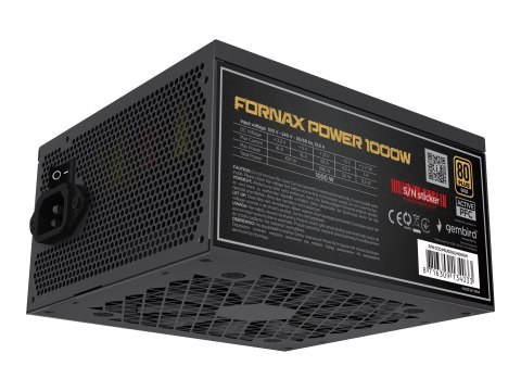 Gembird CCC-PSUGOLD-1000W - Zasilacz (wewnętrzny) - ATX - 80 PLUS Gold - AC 100-240 V - 1000 wat - aktywna korekcja typu Power F