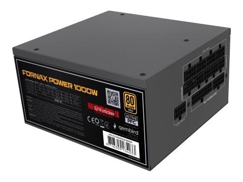 Gembird CCC-PSUGOLD-1000W - Zasilacz (wewnętrzny) - ATX - 80 PLUS Gold - AC 100-240 V - 1000 wat - aktywna korekcja typu Power F