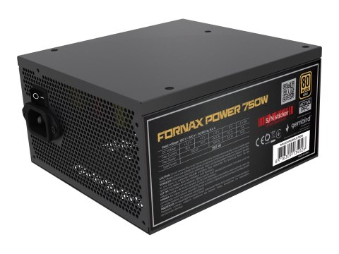 Gembird CCC-PSUGOLD-750W - Zasilacz (wewnętrzny) - ATX - 80 PLUS Gold - AC 100-240 V - 750 wat - aktywna korekcja typu Power Fac