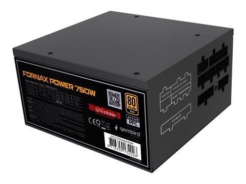 Gembird CCC-PSUGOLD-750W - Zasilacz (wewnętrzny) - ATX - 80 PLUS Gold - AC 100-240 V - 750 wat - aktywna korekcja typu Power Fac