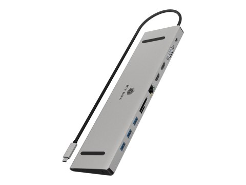 ICY BOX IB-DK2106a-CPD - Stacja dokująca - USB-C / Thunderbolt 3 - 2 x HDMI, VGA - 1GbE