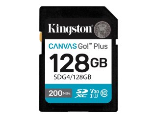Kingston Canvas Go! Plus - Karta pamięci flash - 128 GB - Video Class V30 / UHS-I U3 / Class10 - SDXC UHS-I