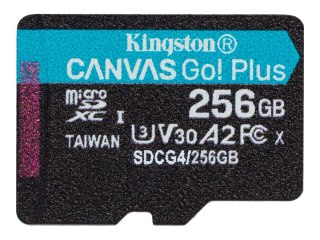 Kingston Canvas Go! Plus - Karta pamięci flash - 256 GB - A2 / Video Class V30 / UHS-I U3 / Class10 - microSDXC UHS-I