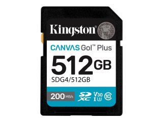 Kingston Canvas Go! Plus - Karta pamięci flash - 512 GB - Video Class V30 / UHS-I U3 / Class10 - SDXC UHS-I