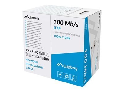Lanberg - Zwój kabla - 100 m - 5.1 mm - UTP - szary