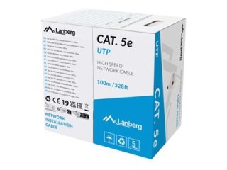 Lanberg - Zwój kabla - 100 m - 5.2 mm - UTP - CAT 5/5e - trwały - szary